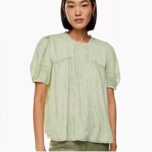 Aritzia Wilfred Wallflower Blouse- Light Green